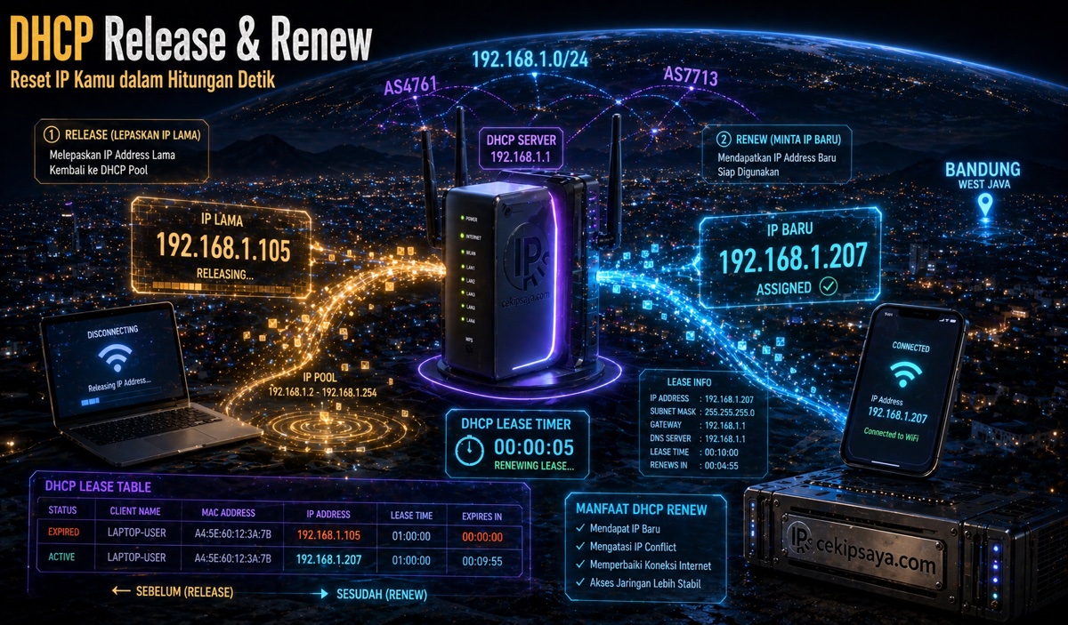 Cara Cek IP DHCP dan Release/Renew IP Address