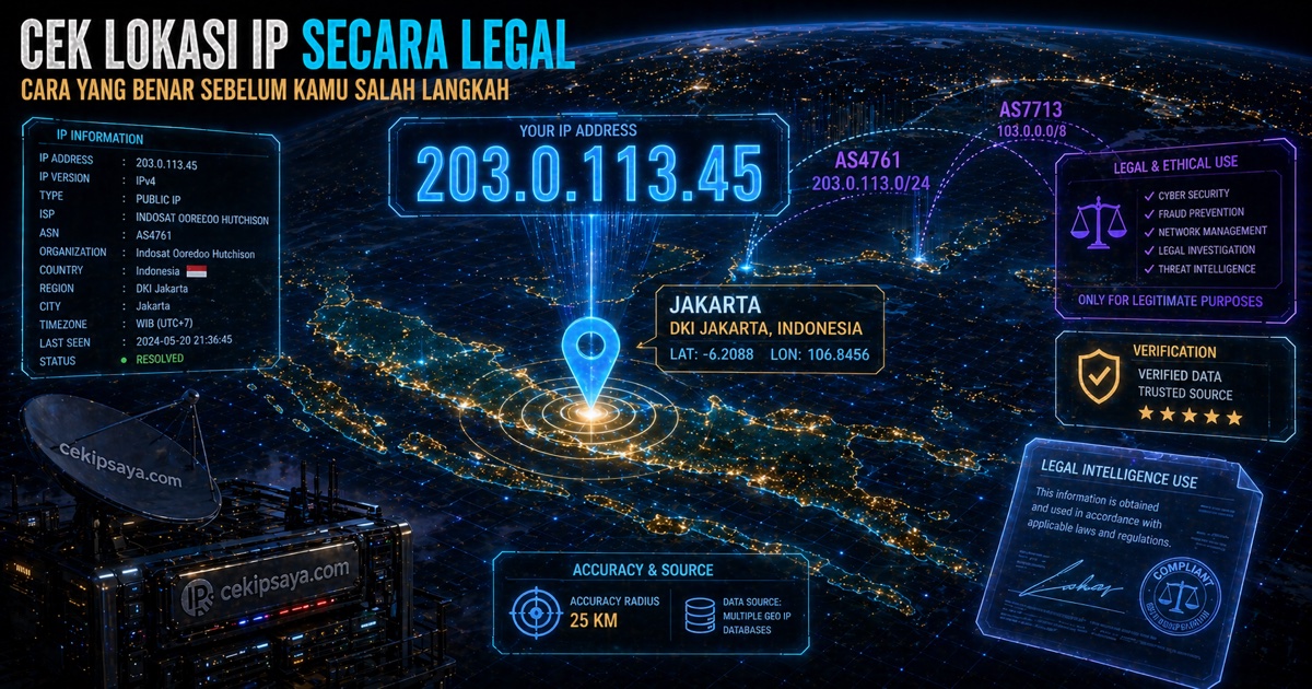 Ilustrasi Cara Cek Lokasi IP Address Secara Legal