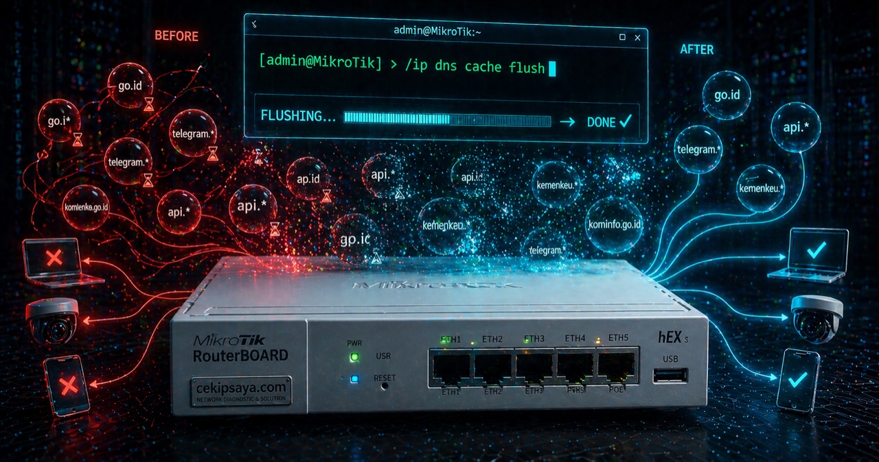 Clear DNS Cache MikroTik — Perintah Lengkap