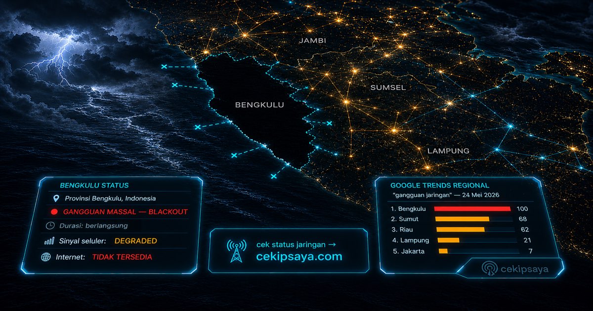 Ilustrasi Gangguan Internet di Bengkulu — Cara Cek Status & Mitigasi