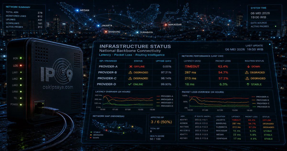 Gangguan Internet Indonesia Juni 2026 — Status ISP & Cara Mitigasi