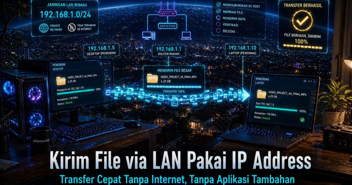 Kirim File Sesama LAN Pakai IP Address