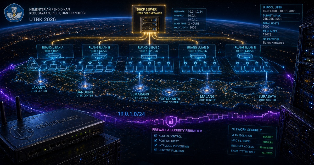 Konfigurasi Jaringan UTBK 2026 — VLAN, DHCP & UEFI