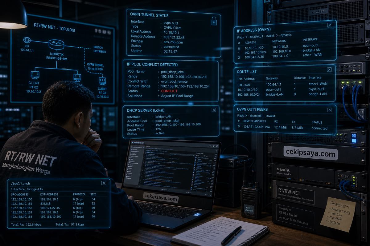 OVPN Mikhmon Disconnect & IP Pool Overlap di ROS 7