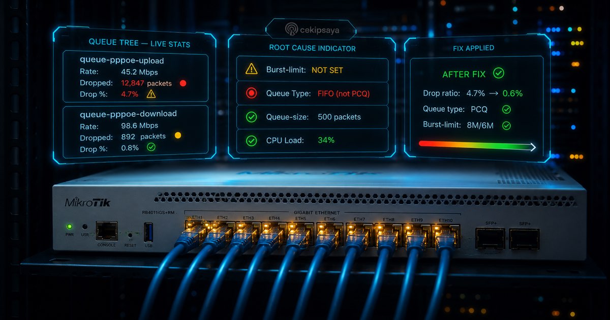 MikroTik Queue Tree Drop Paket Banyak — Cara Fix Lengkap