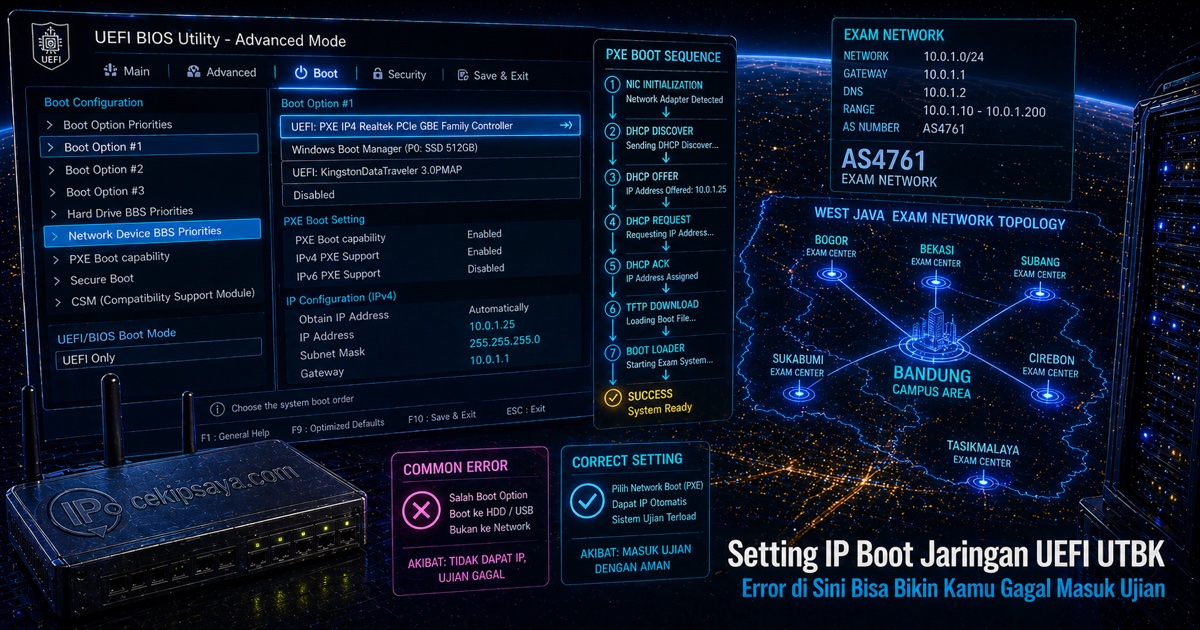 Setting IP & UEFI Boot UTBK — Solusi Gagal Booting