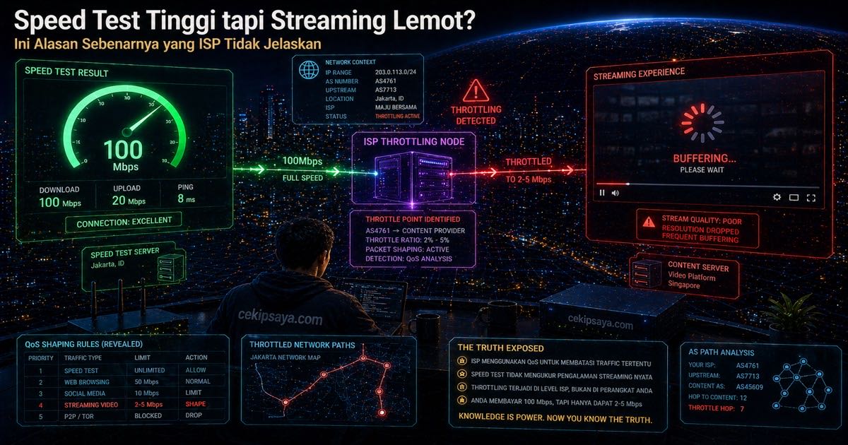 Ilustrasi Speed Test Tinggi Tapi Streaming Lemot? Ini Penyebabnya