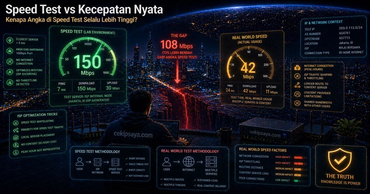 Ilustrasi Speed Test vs Real Speed: Kenapa Hasil Berbeda?