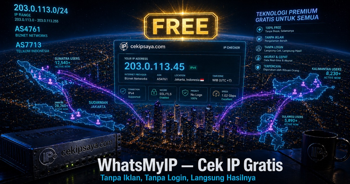WhatsMyIP — IP Checker Gratis Terbaik 2026
