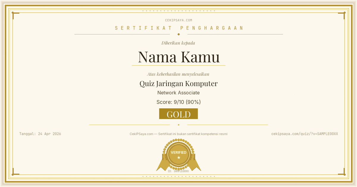 Contoh sertifikat digital