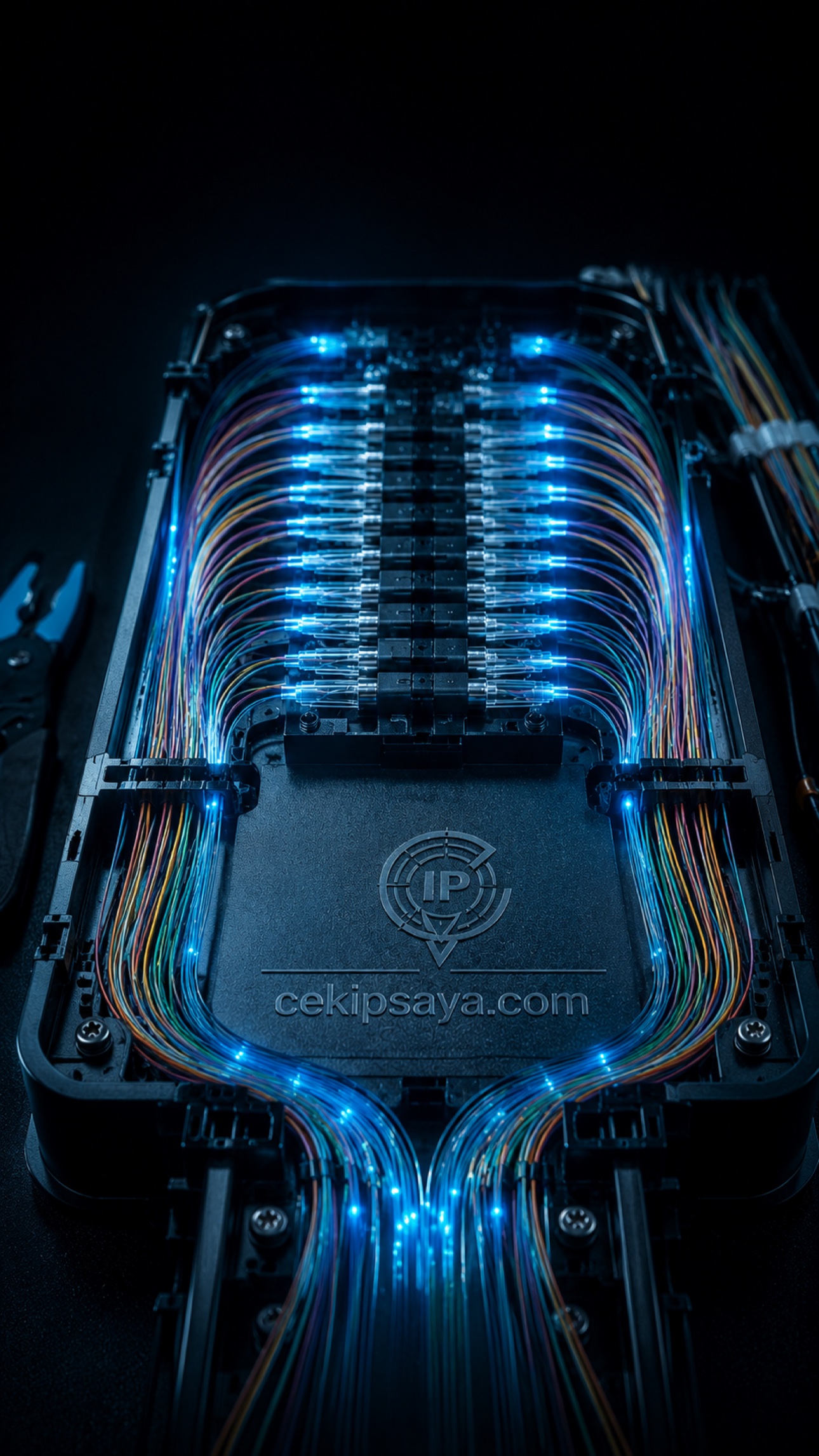 Wallpaper Fiber Optic Splice Close-up — cekipsaya.com